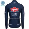 Wielershirt 2022 Alpecin-Fenix Lange Mouw Winter Thermal Fleece Blauw